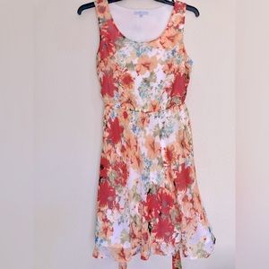 NWOT Annalee + Hope Spring red and orange floral flowy dress